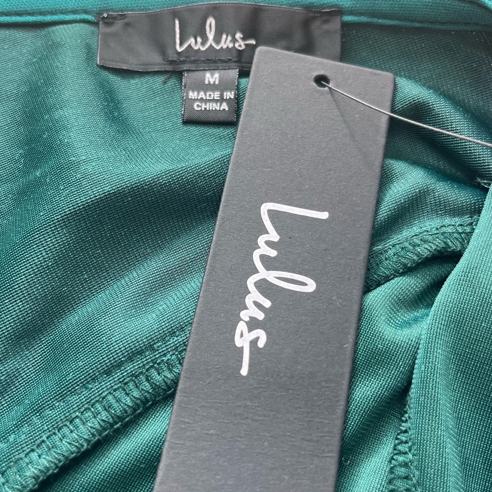 Lulus Beneath a Starry Sky Emerald Green Velvet Silver Sparkly Romper Medium NWT - Picture 8 of 15